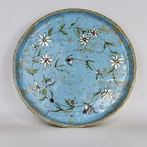 Mono-Print Stoneware Plate: Hand Drawn Design