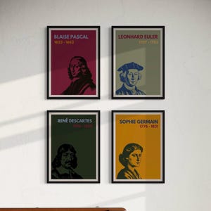 Famous Mathematicians Poster Set | Maths and Science Posters | Education Posters | STEM Wall Art Bundle | Digital Download