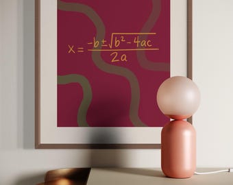 Quadratic Formula Poster | Maths Wall Art | Algebra & STEM Classroom Decor | Digital Download