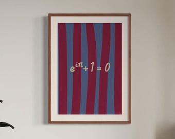 PRINTED POSTER Euler’s identity equation wall art | maths poster for adults and students