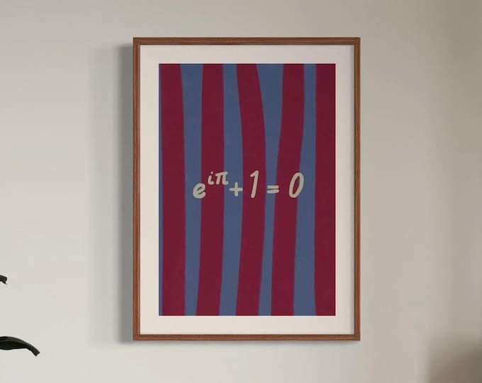PRINTED POSTER Euler’s identity equation wall art | maths poster for adults and students