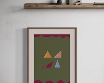 Types of triangle digital print artwork poster for maths lover