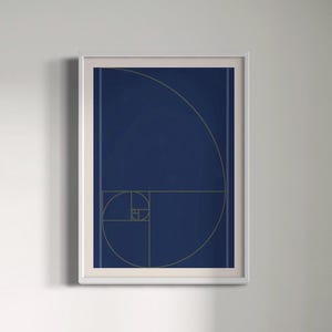 Fibonacci digital print artwork wall art poster for maths lover