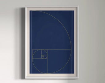 Fibonacci digital print artwork wall art poster for maths lover