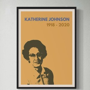 Katherine Johnson Poster | Women in STEM Wall Art | NASA Mathematician Print | Space & Science Classroom Décor | Digital Download