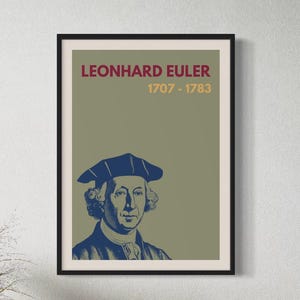 Leonhard Euler Poster | Famous Mathematicians Wall Art | STEM Classroom Decor | Maths Gift Print | Digital Download