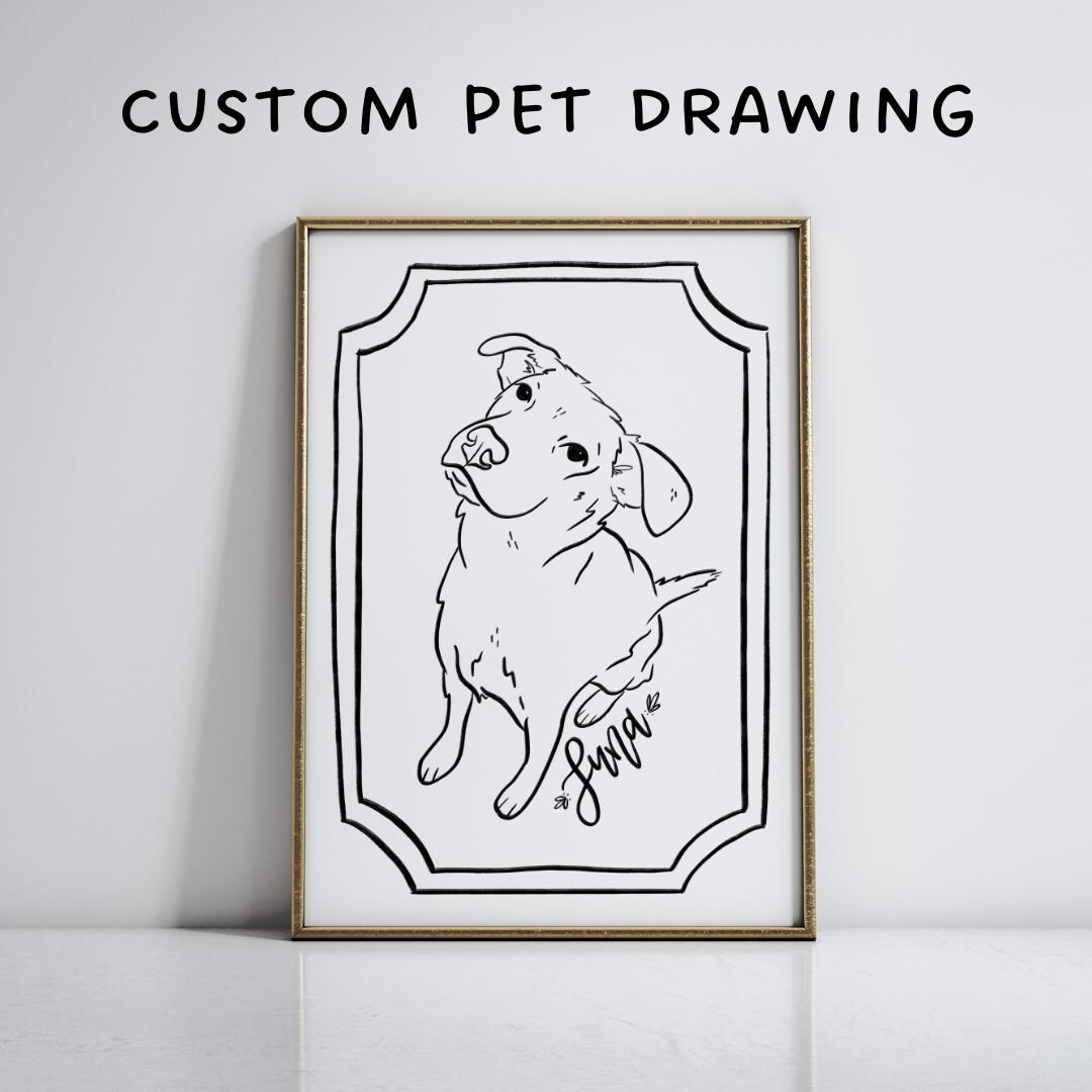 Full Body Custom Pet Portrait Funny Digital Caricature, Dog Cat Art ...