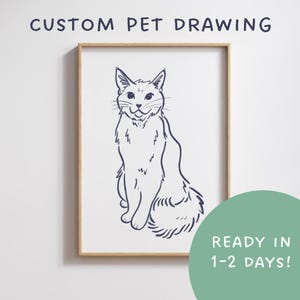 Custom Hand-Drawn Pet Portrait, Unique Digital Pet Artwork, Personalized Pet Drawing from Photo, Dog Mom Gift, Cat Mom Gift