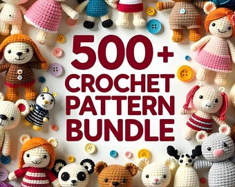 500 Crochet Pattern Bundle, Amigurumi Patterns, Crochet Tutorials, PDF Patterns, Beginner Crochet, Animal Keychain, Cartoon Easy Crochet Pdf