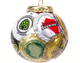 Wisconsin Breweries Bottle Cap Ornament