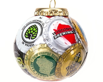 Wisconsin Breweries Bottle Cap Ornaments