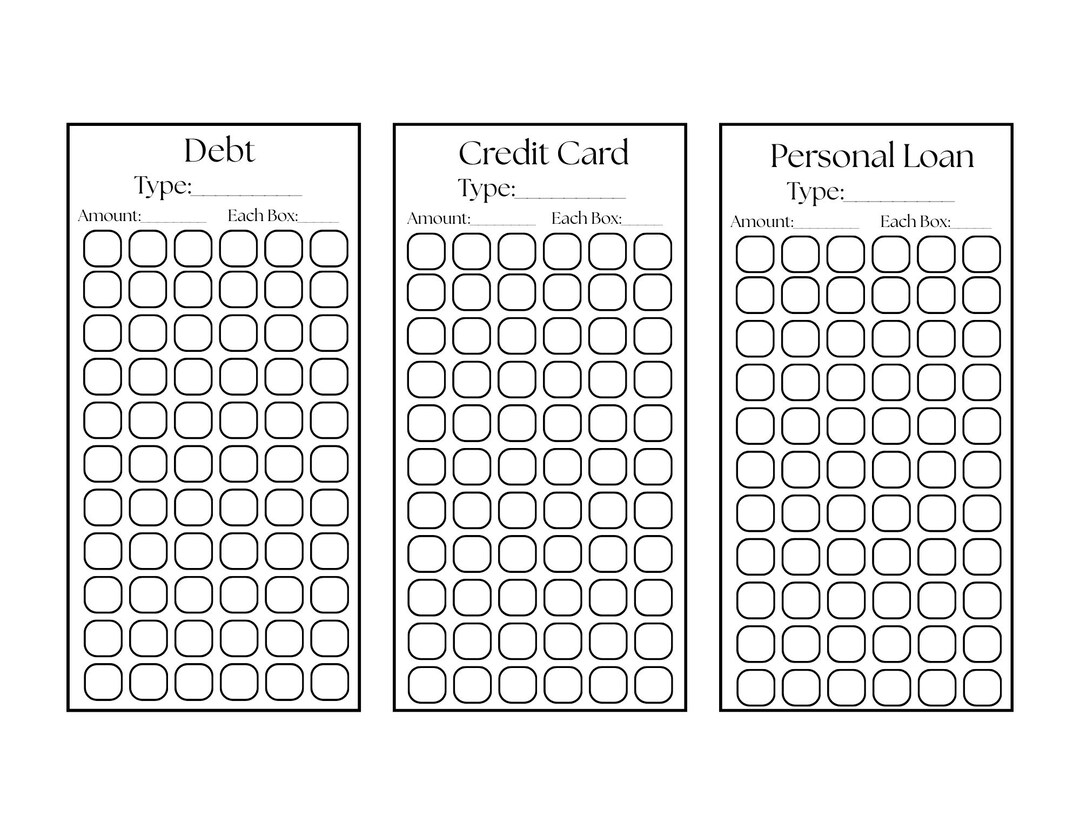 Debt Trackers for Debt, Credit Card, and Personal Loans for A6 Cash ...