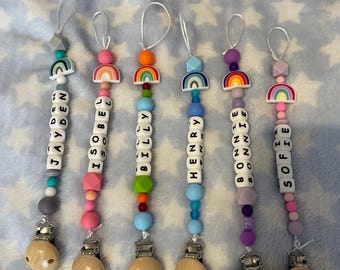 Personalised Reborn Rainbow Silicone Dummy Chains