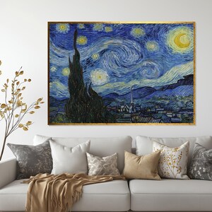 Starry Night Canvas, Van Gogh Art, Starry Sky Wall Art, Impressionist Canvas Print, Wall Art Canvas Design, Ready To Hang Decoration