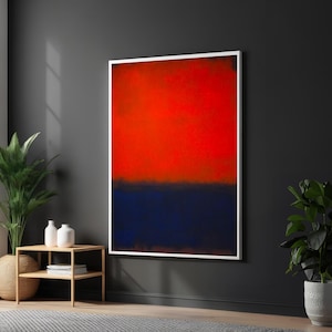 Abstract Red and Blue Canvas, Rothko Style Art, Color Field Painting, Wall Art Canvas Design, Ready To Hang Decoration