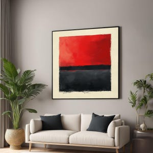 Abstract Red and Black Canvas, Modern Wall Art, Bold Color Block, Contemporary Painting, Wall Art Canvas Design, Ready To Hang Decoration