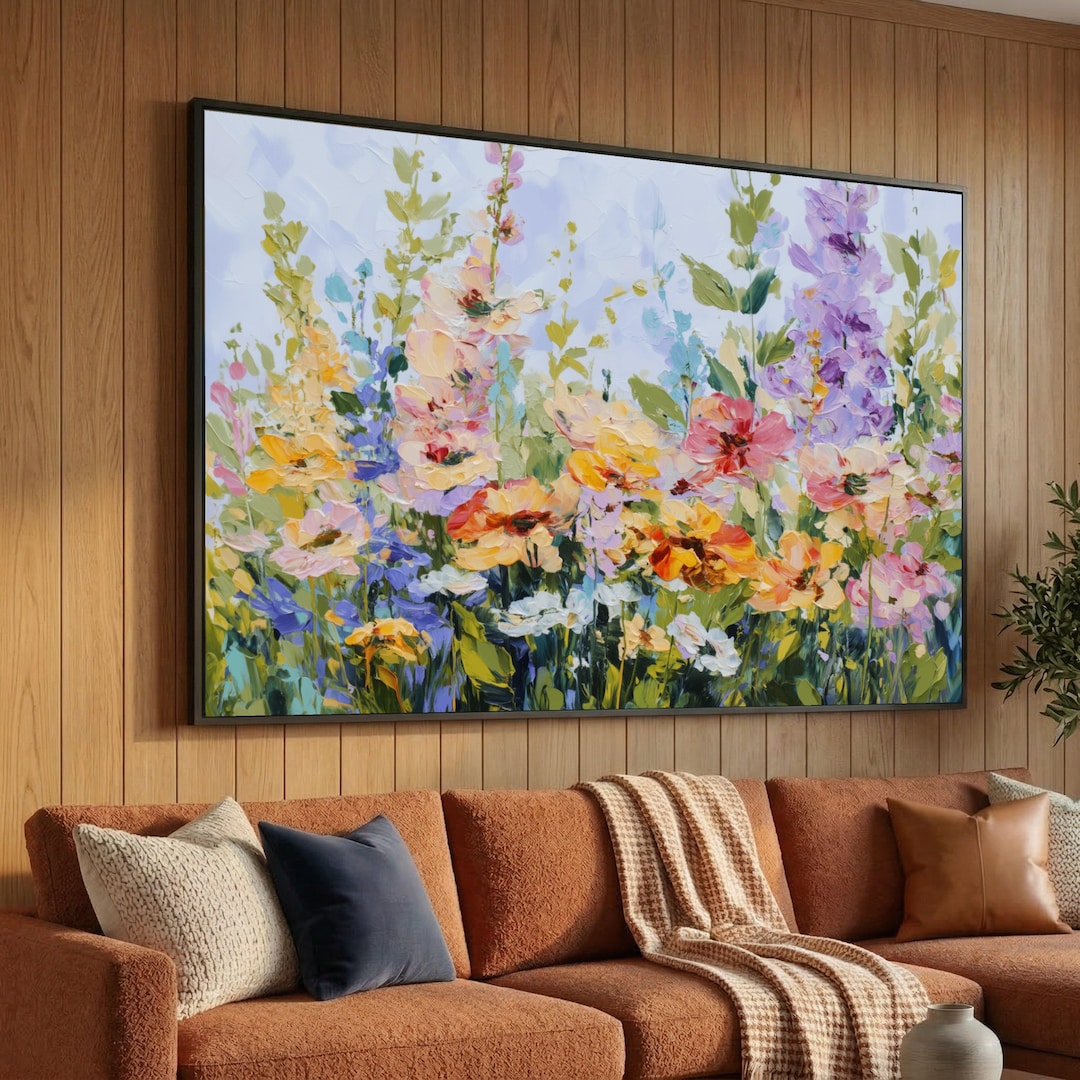 Spring Bloom Canvas Colorful Spring Blooms Canvas Wall Art, Abstract Floral Painting ...