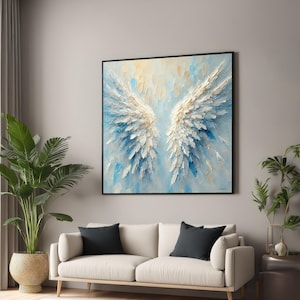Angel Wings Canvas, Heavenly Wing Art, Abstract Wall Art, Wall Art Canvas Design, Ready To Hang Decoration