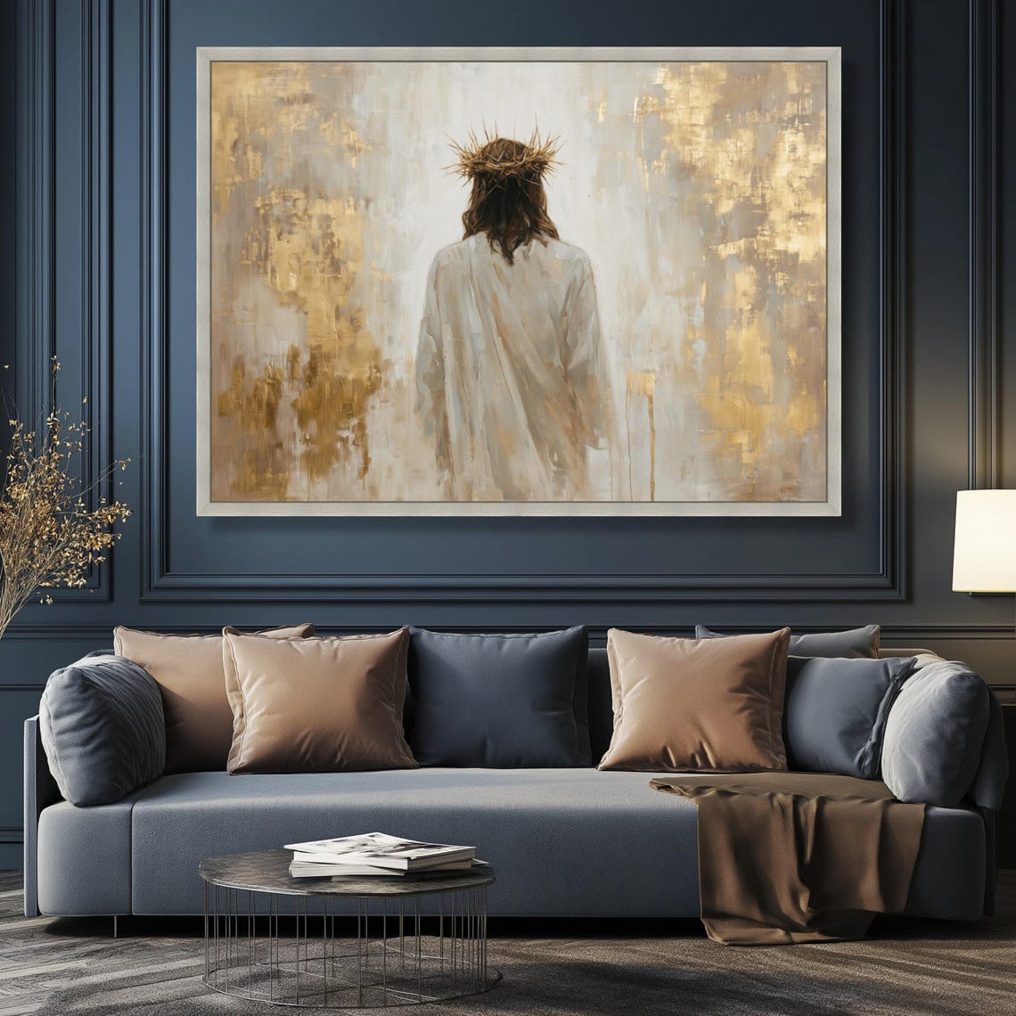 Jesus With Crown of Thorns Canvas, Christian Religious Wall Art ...