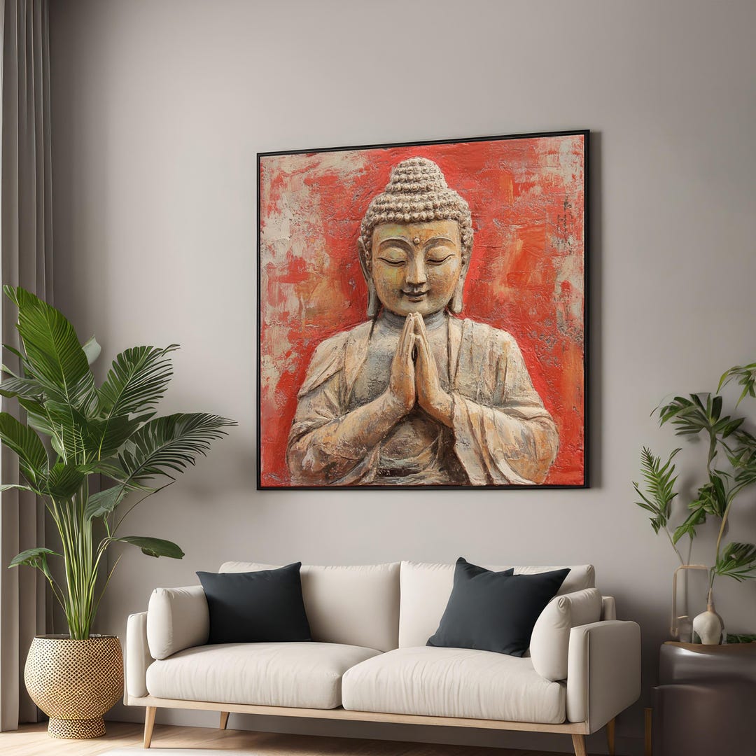 Buddha Meditation Canvas, Serene Buddha Wall Art, Zen Decor, Spiritual ...