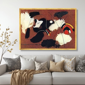Abstract Joan Miró Canvas Wall Art, Modern Abstract Shapes, Mid-Century Modern Decor, Surrealist Art Canvas, Contemporary Home Decoration