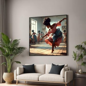 Elegant Dancer Canvas, African Dance Art, Colorful Dance Poster, Wall Art Canvas Design, Ready To Hang Decoration
