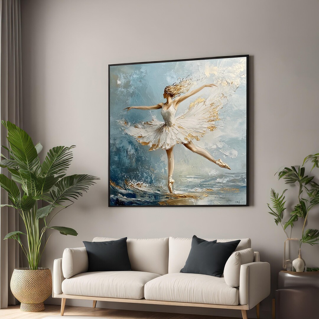 Elegant Ballerina Canvas, Ballet Dance Wall Art, Graceful Dancer ...