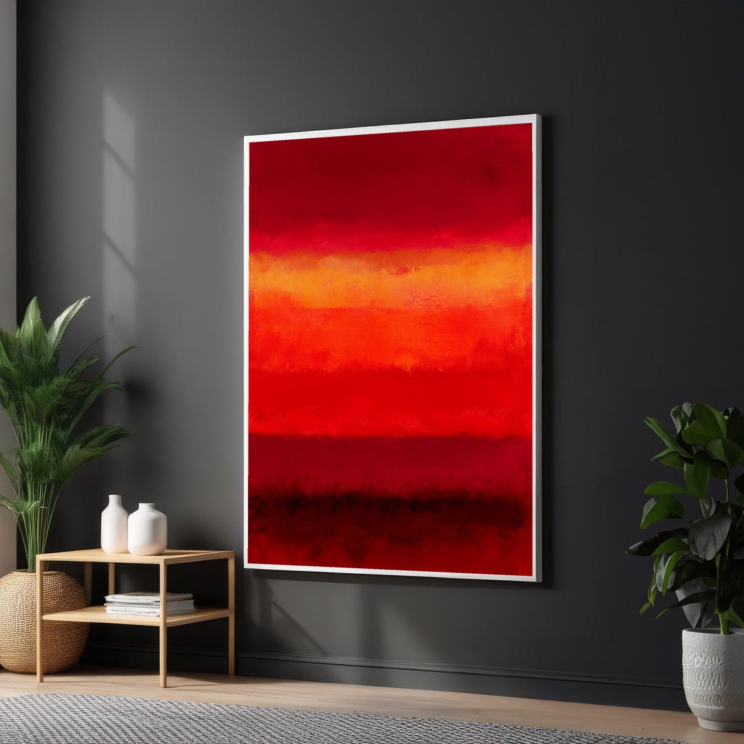 Bold Red and Orange Abstract Canvas, Rothko Wall Art, Modern Color ...