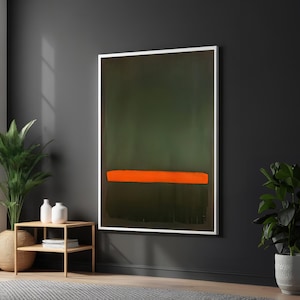 Rothko Inspired, Abstract Orange Stripe Canvas, Wall Art Canvas Design, Modern Art Print, Ready To Hang Decoration
