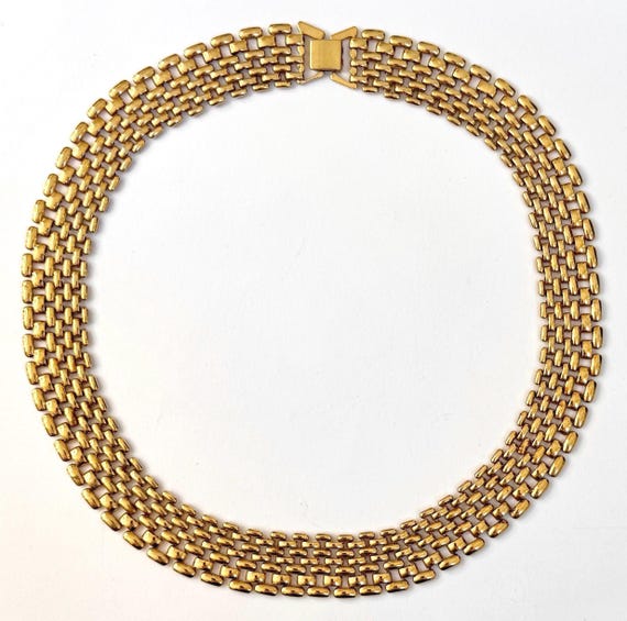 Slinky Gold Link Necklace Vintage 80s 90s Gold Tone Chain Link Minimalist Costume Jewelry 18"