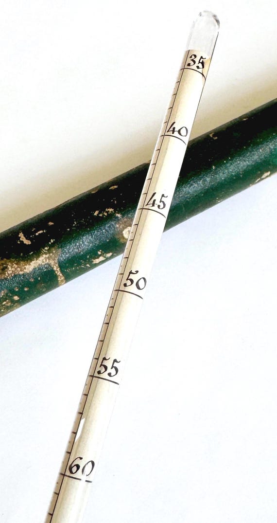 Antique French Glass Wine Hydrometer Original Box Baume Scale 44 Rue des Ecoles Paris Vintage Wine Making Tools