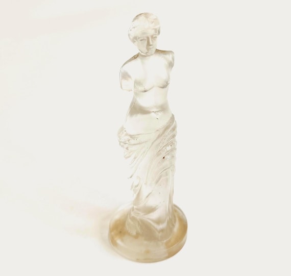 Vintage Venus de Milo Glass Figurine Sculpture Louvre Museum Souvenir