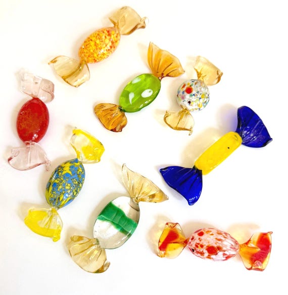 Murano Glass Candy Sculpture Set of 8 Life Size Candies