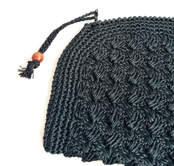 Vintage Raffia Clutch Bag Pouch Mid Century Made in Japan