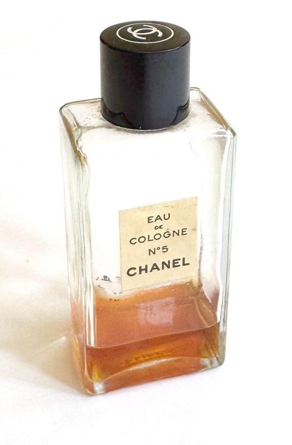Vintage Chanel No 5 Perfume Eau De Cologne Clear Glass Bottle