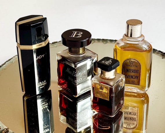 Vintage French Perfume Bottle Frangrance Made in France Jean Patou Joy Balmain Paris Miss Balmain Givenchy L’Interdit Lanvin Arpege