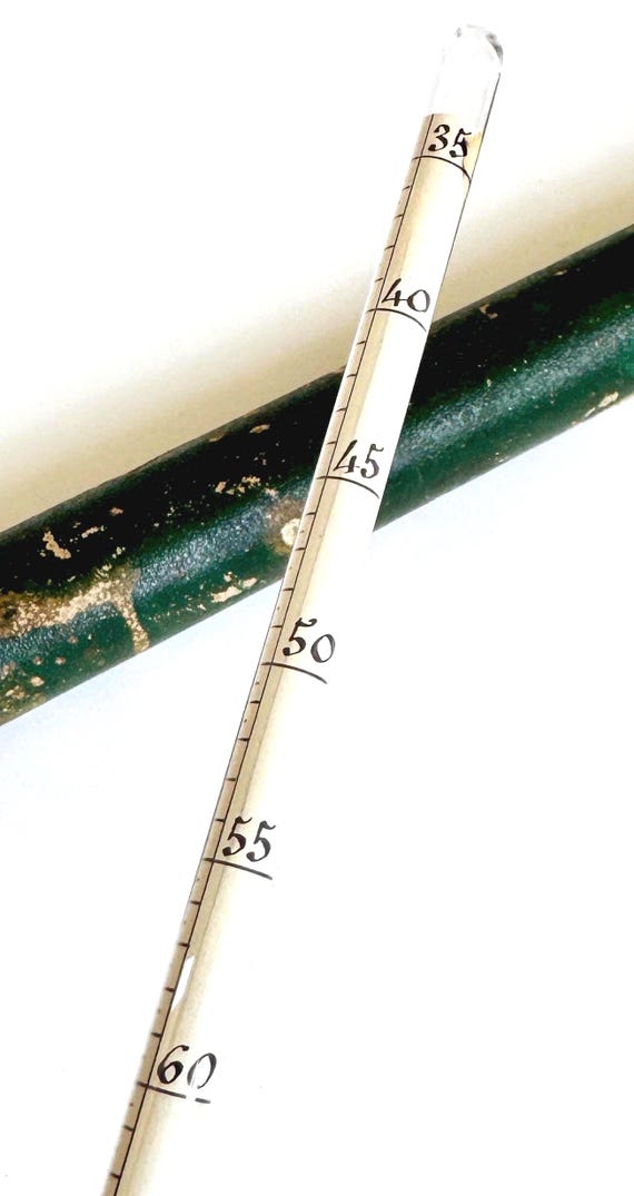 Antique French Glass Wine Hydrometer Original Box Baume Scale 44 Rue des Ecoles Paris Vintage Wine Making Tools