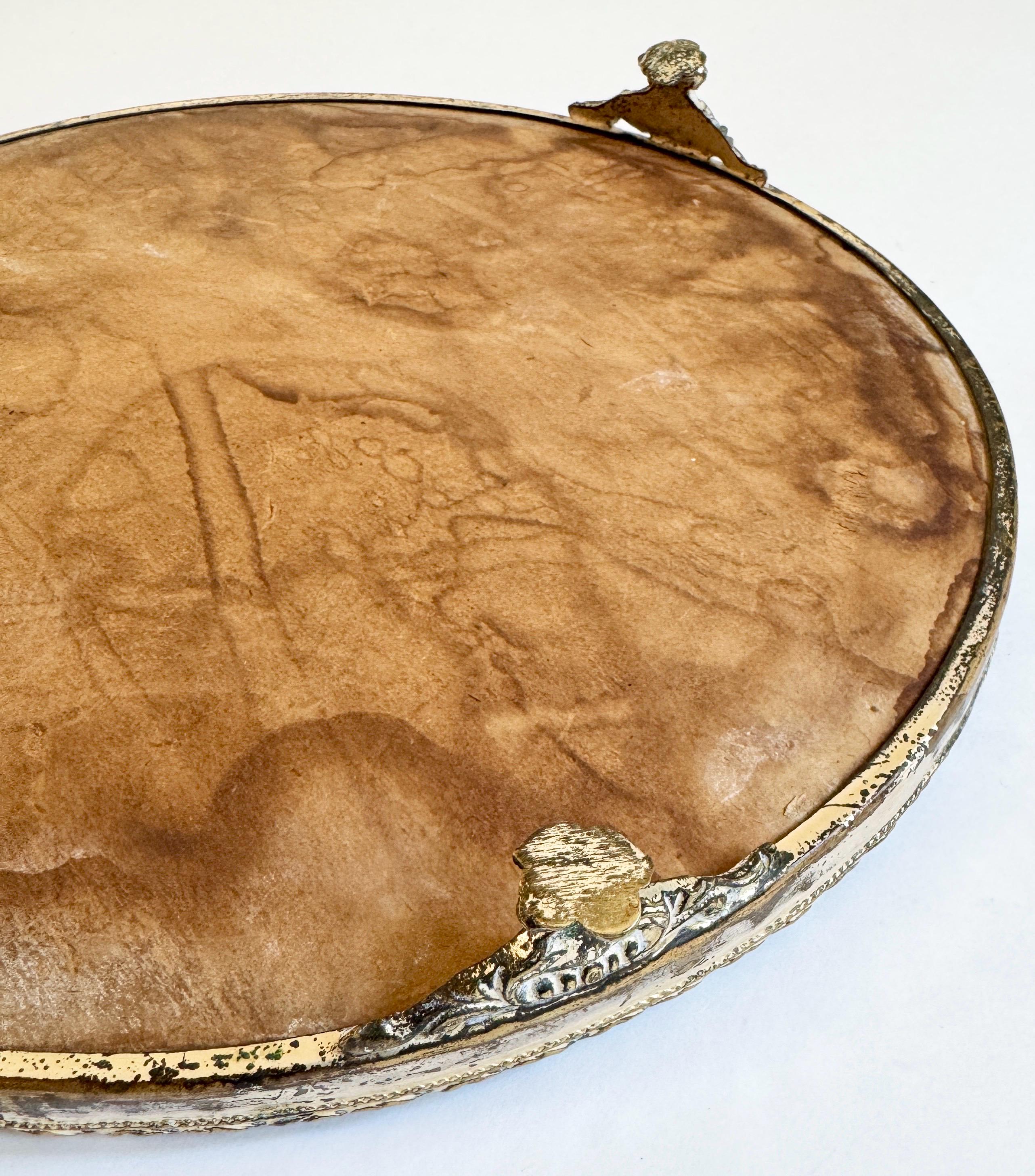 Victorian Mirror Vanity Tray Vintage Antique Antique Ornate Silver ...