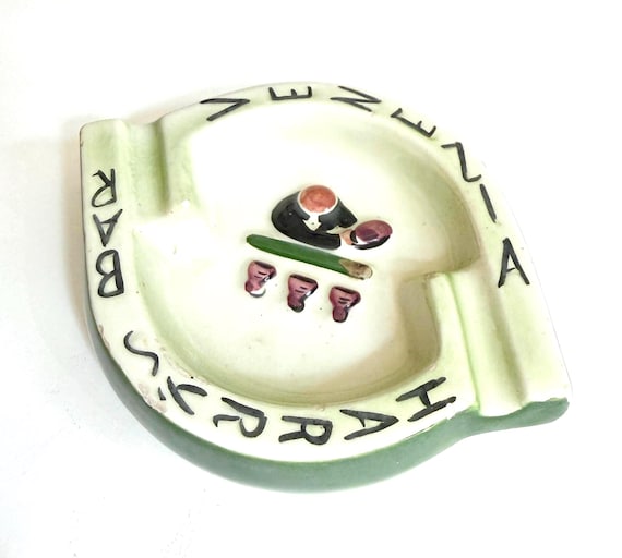 Vintage Harry’s Bar Venezia Ashtray Pale Green Ceramic