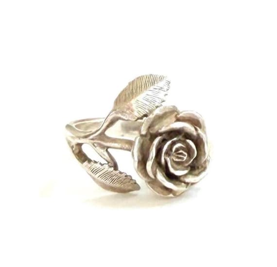 Vintage James Avery Rose Ring Retired Sterling Silver Flower Design Size 4.75