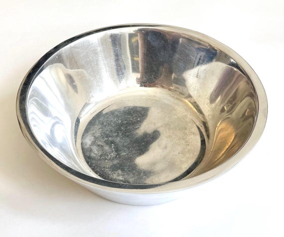Sculptural Nambe Silver Bowl Decorative Dish Minimalist Sculptural Sleek Modernist New Mexico Native American Art Hallmarked Nambe 8681