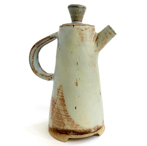 Vintage Earthenware Teapot Minimalist Neutral Earth Tone Studio Pottery