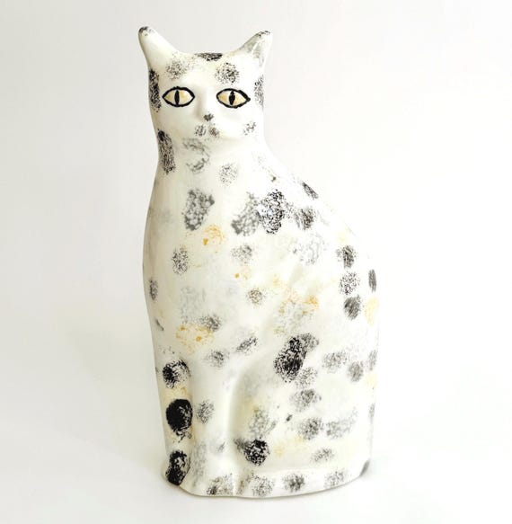 Vintage 11" Cat Statuette Figure Staffordshire Style