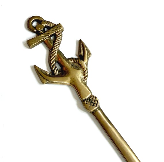 Vintage Solid Brass Anchor Letter Opener Nautical Gift