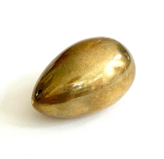 Mid Century Solid Brass Egg Sculpture Modernist MCM Home Decor