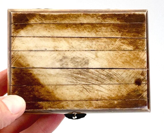 Vintage Bone Inlay Stash Box: Small Moroccan Jewe… - image 6