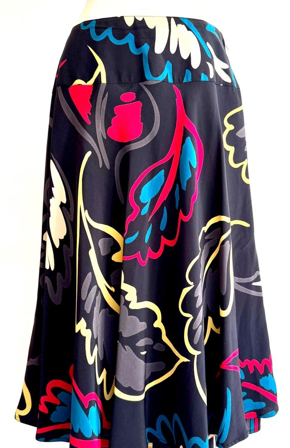 Vintage Chloe Floral Midi Skirt 70s 80s French Designer