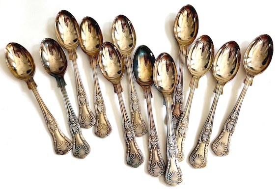 Antique Silverplate Spoons Shell Scroll Pattern Small Demitasse Dessert Size