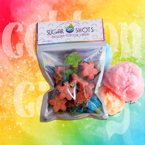 Sips Sugar Shots: Unicorn Cotton Candy Cubes | Cotton Candy Infused Sugar Cubes for Tea, Champagne, Cocktails, Mocktails & Gifts | 12 Pack