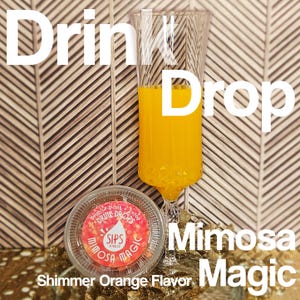 Drink Drops - Sips, Mimosa Magic, Orange Flavored –Glitter Drink Bomb Infusion Perfect For Any Occasion